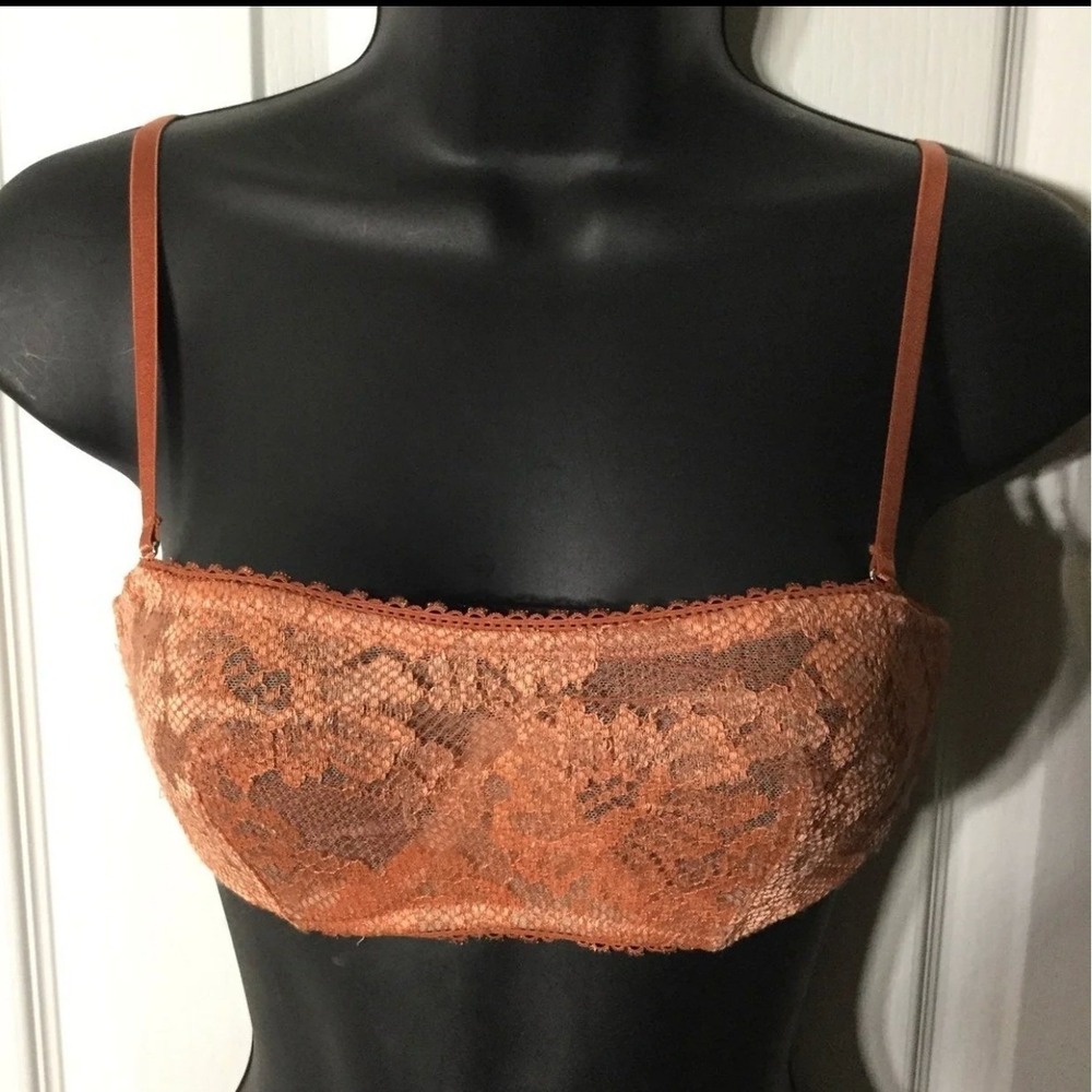 Victoria's Secret Balconette Bra Lace Unlined‎ Strapless Removable Straps 32C